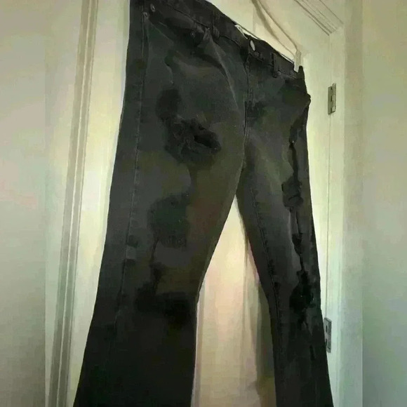 Pacsun Skinny Stretch Denim Jeans Mens 32X30 Black Y2K Grunge Punk distressed - Picture 8 of 14